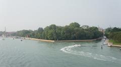 Views of Venice from a departing cruise ship