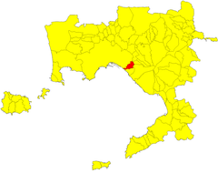 map of the Province of Naples highlighting the municipality of San Giorgio a Cremano