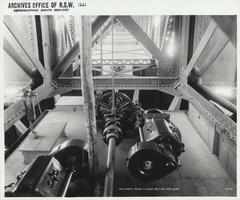 Machinery room of Pyrmont Bridge showing motors and gears for opening the span