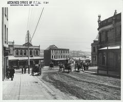 View from Market Street to the site of Pyrmont Bridge, Sydney, 1899