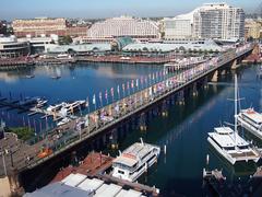 Pyrmont Bridge viewed from the north-east, February 2014