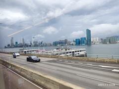 View from a bus on Island Eastern District Corridor, Hong Kong, July 2023