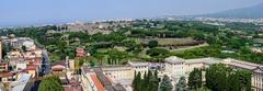 Ancient Roman Pompeii panorama with colosseum in the foreground