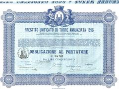 Bond of Torre Annunziata issued 25 June 1896