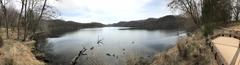 South-facing panoramic view of Radnor Lake in early Spring