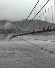 beautiful landscape of Rishikesh with mountains and a river