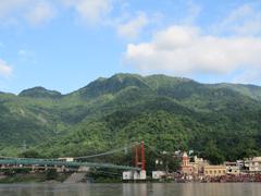 Ram Jhula bridge in Rishikesh with scenic nearby views, Valley of Flowers trip during LGFC - VOF 2019