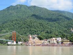 Ram Jhula bridge in Rishikesh with scenic nearby views during LGFC VOF 2019