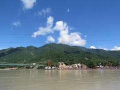 Ram Jhula bridge and nearby views in Rishikesh