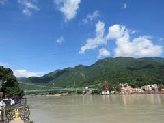 Ram Jhula bridge in Rishikesh with scenic views