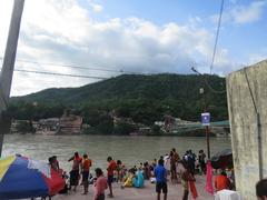 Ram Jhula bridge in Rishikesh with scenic surroundings