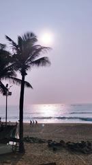 beach view during sunrise with an apocalyptic appearance