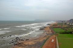 View of Vizag coastline from top of the old Red Lighthouse