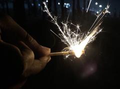 Diwali crackers at Vizag beach