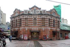 The Octagon Building of The Red House in Taipei after rain