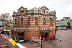 Ximen Red House Octagon Building after the rain in Taipei