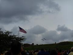 Fort McHenry National Monument with Blue Angels flying over