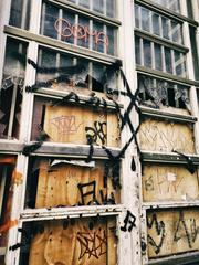 abandoned building illustrating the Broken Windows Theory in Republica District, Downtown Sao Paulo, Brazil