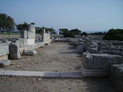 West section of Egnazia's archaeological site with Egnazia's Museum in the background