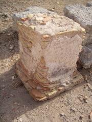 Ancient brick pillar in opus lateritium style in Egnazia, Italy