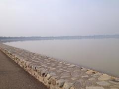 Evening view of Sukhna Lake in Chandigarh