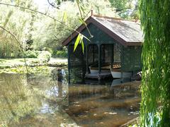 boat house on the lake at Rippon Lea estate