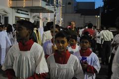 Altar servers preparing for a procession