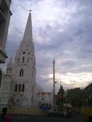 San Thome Church in Chennai, India with a clear blue sky background