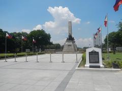 Rizal Park landmarks and attractions with historical markers in Manila, Philippines