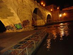 Fiume Tevere river at night in Rome