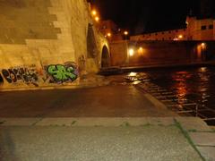 Fiume Tevere river in Rome at night