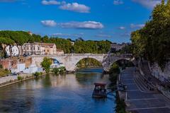 Ponte Cestio over the Tiber River in Rome, Italy