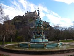 Ross Fountain in Princes Street Gardens during COVID-19 lockdown