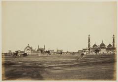 Distant view of the Bara Imambara complex in Lucknow, 1862