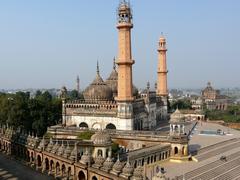 aerial view of the Bada Imambara and Rumi Darwaza in Lucknow