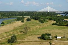 Redzinski Bridge in Wroclaw view from Maslicki Hill