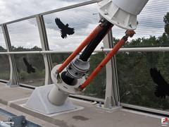 Cable damper of Rędziński Bridge with temporary orange rods