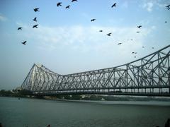 Howrah Bridge over the Ganges River connecting Kolkata and Howrah