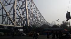 Howrah Bridge over Hooghly River in West Bengal, India