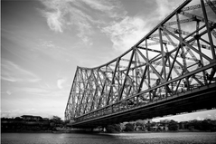 Howrah Bridge in Kolkata from the southern bank