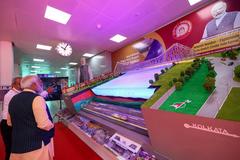 PM taking a walkthrough of the exhibition during the inauguration of India's first under-river metro tunnel in Kolkata