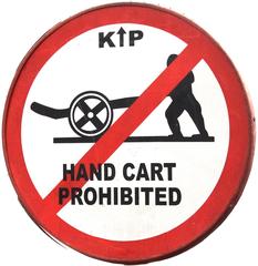 Traffic sign forbidding hand carts in Kolkata