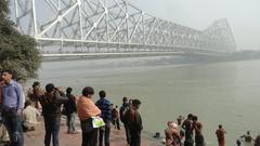 Howrah Bridge over the Hooghly River in Kolkata