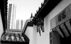 Sam Dung Uk Tsuen Wan buildings with roof tiles and apartment blocks