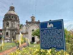 Bacolor Church Historical Information board in Pampanga