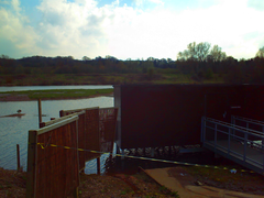 RSPB Sandwell Valley lakeside hide overlooking the lake