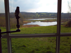 Sandwell RSPB visitor centre view through window