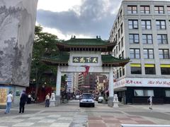 Front view of the Boston Chinatown gate