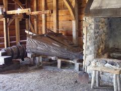 Saugus Iron Works reconstructed forge with water-powered bellows