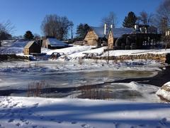 Historic Saugus Iron Works in winter